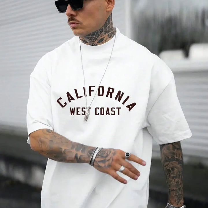 T-shirt Summer New Fashion Men's English Letter Printing Pattern