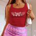 Harajuku Butterfly Print Women's Summer Crop Top