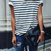 New Fashion Women Ladies Casual Short Sleeve Loose Summer Striped